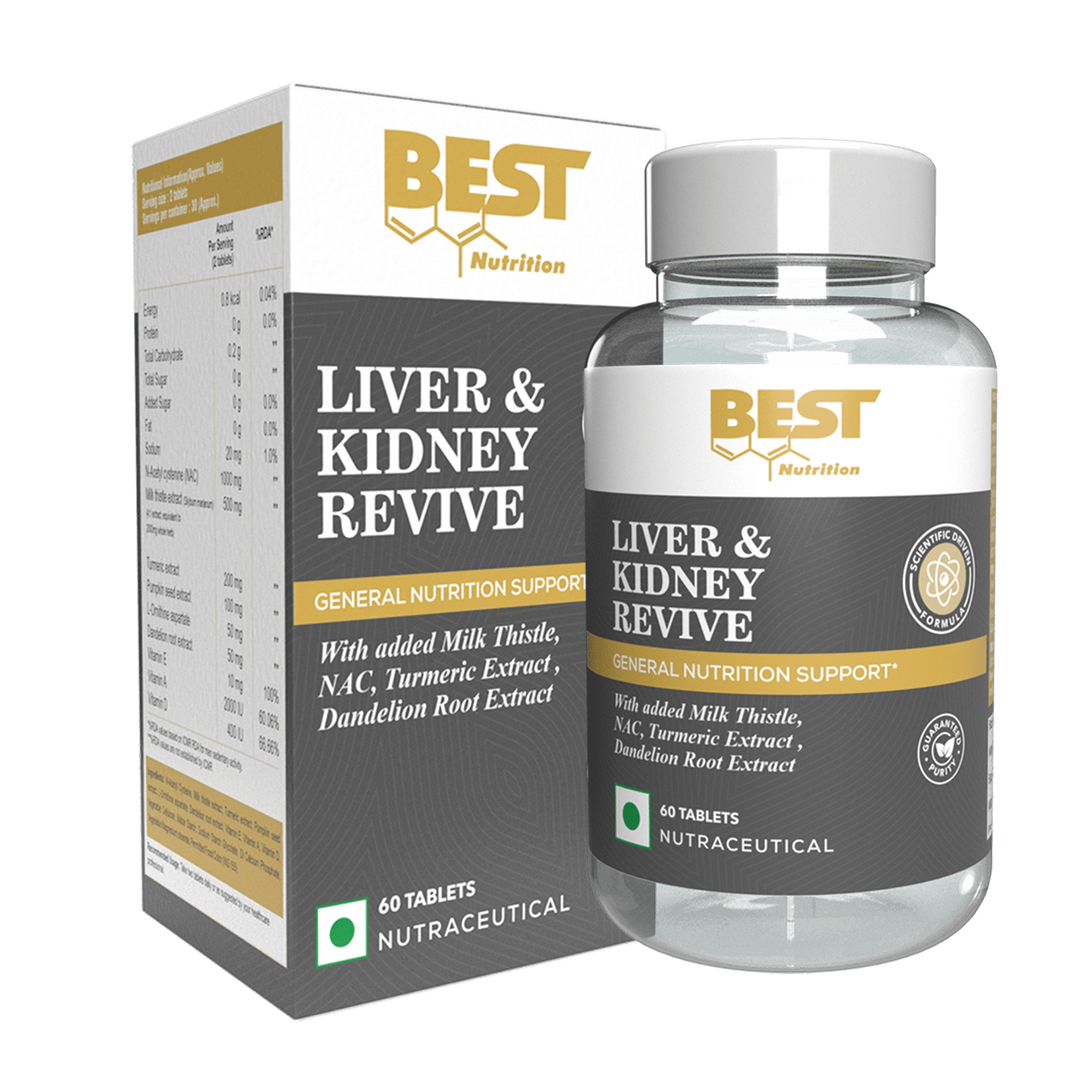 Best Nutrition Liver & Kidney Revive (60Tablets)
